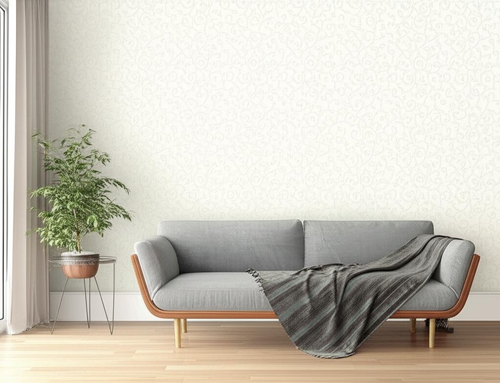 Raindrop Scroll Pearl by Schumacher Handcrafted Modern Glamour Wallpaper – Schumacher 5005701