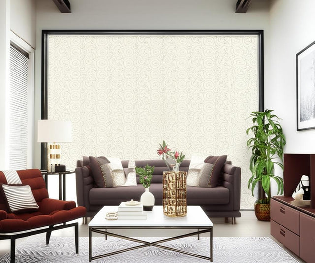 Beaded Scroll Aged Silver Handcrafted Wallpaper – Schumacher 5005720