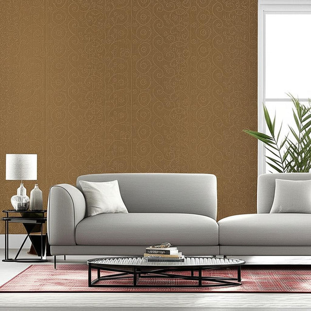 Beaded Scroll Burnished Bronze by Schumacher Handcrafted Wallcovering – Schumacher 5005723