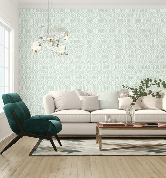 Imperial Trellis II Mineral by Kelly Wearstler Geometric Trellis Wallpaper – Schumacher 5005805