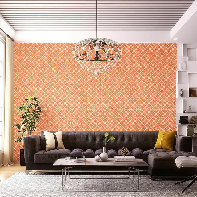 Morocco Terra Cotta Geometric Wallpaper – Schumacher 5005874