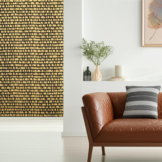 Queen of Spain Gold by Schumacher Iconic Mid-Century Modern Wallpaper – Schumacher 5005884