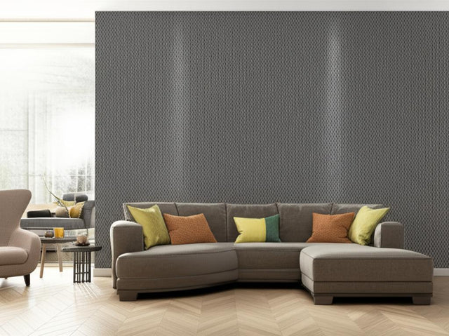 Valencia Graphite Geometric Lattice Wallpaper by Schumacher – 5005913
