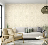 Malaga Flax by Schumacher Metallic Celtic Knot Wallpaper – Schumacher 5005930