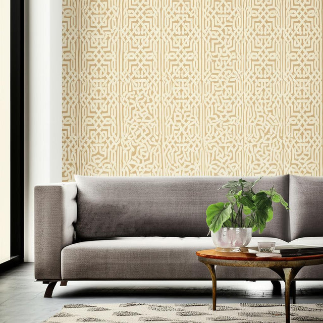 Malaga Gold by Schumacher Metallic Celtic Knot Wallpaper – Schumacher 5005931