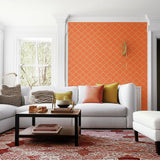 Costa Del Sol Cinnabar by Schumacher Bold Geometric Wallpaper – Byzantium Collection 5005943