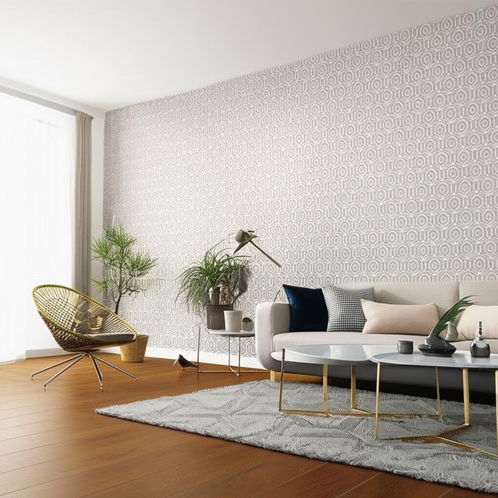 Alcazaba Silver by Schumacher Geometric Metallic Wallpaper – Schumacher 5005950