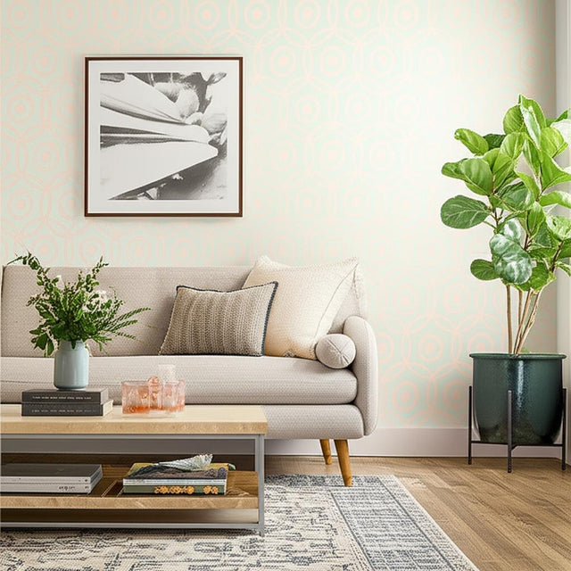 Alcazaba Mist Geometric Metallic Wallpaper by Schumacher – 5005953