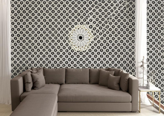 Nasrid Palace Mosaic Mica by Schumacher Byzantine Geometric Wallpaper – Schumacher 5005961