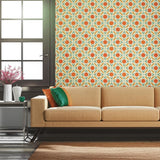 Serallo Mosaic Persimmon by Schumacher Geometric Wallpaper – Schumacher 5005972