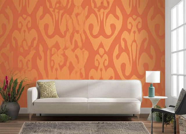 Tokat Cinnabar by Schumacher Ornamental Wallpaper – Byzantium Collection 5005981