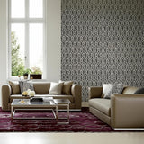 TOKAT Graphite by Schumacher Byzantium Collection Ikat-Inspired Wallpaper – Schumacher 5005982