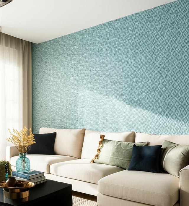 SOHO DIAMOND Teal Geometric Wallpaper by Schumacher – 5006002