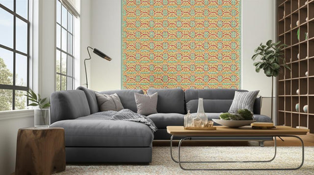 Darro Mosaic Border Persimmon by Schumacher Byzantium Collection – Schumacher 5006022