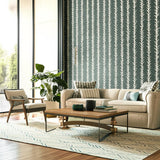 Acanthus Stripe Sisal Shadow by Schumacher – Celerie Kemble Designer Wallpaper 5006050