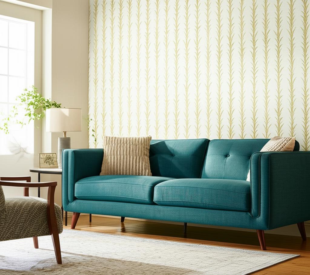 Acanthus Stripe Sisal Filigree by Schumacher – Celerie Kemble Designer Wallpaper 5006051