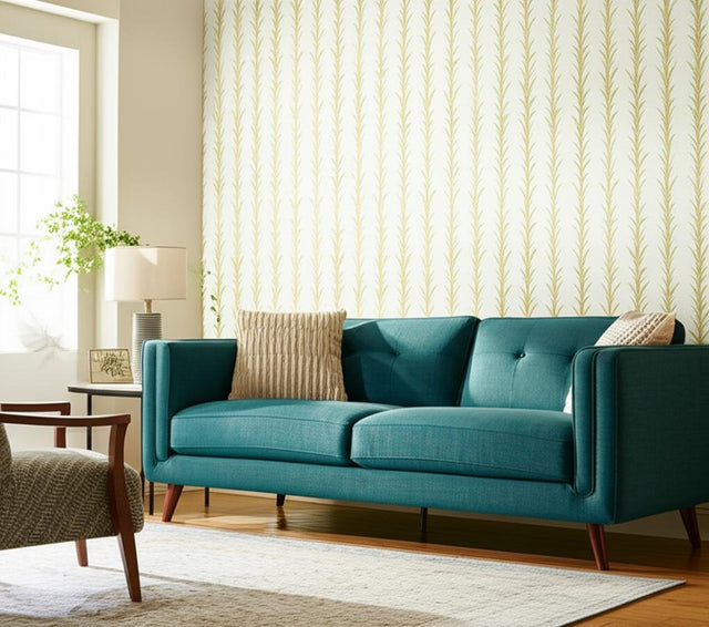 Acanthus Stripe Sisal Filigree by Schumacher – Celerie Kemble Designer Wallpaper 5006051