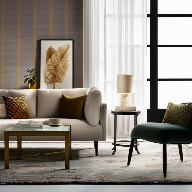 Acanthus Stripe Sisal Turmeric by Schumacher – Celerie Kemble Designer Wallpaper 5006054