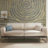 Feather Bloom Sisal Onyx & Gold by Celerie Kemble Hand-Printed Wallpaper – Schumacher 5006074