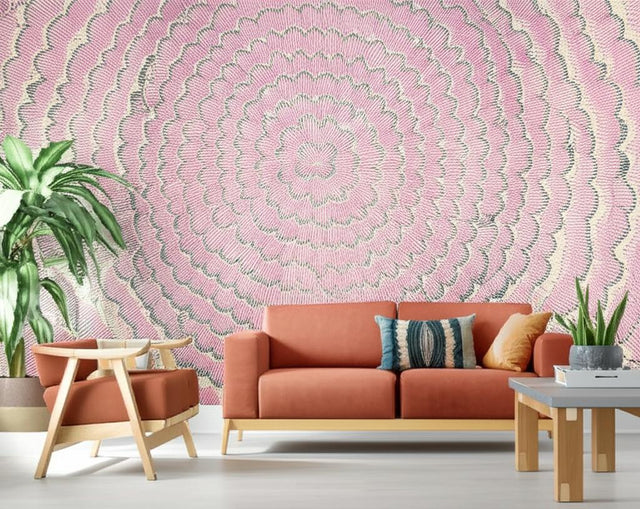 Feather Bloom Sisal Wallpaper Fuchsia & Jet by Celerie Kemble – Schumacher 5006076