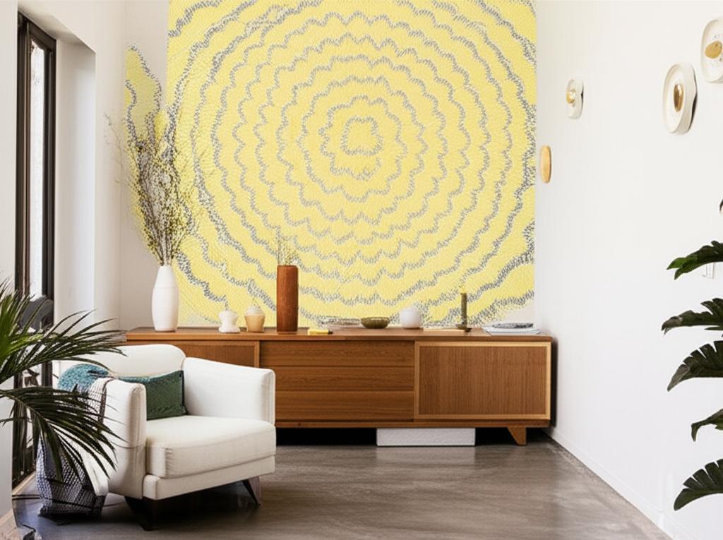 Feather Bloom Sisal Sun & Fog by Celerie Kemble Designer Wallpaper – Schumacher 5006077