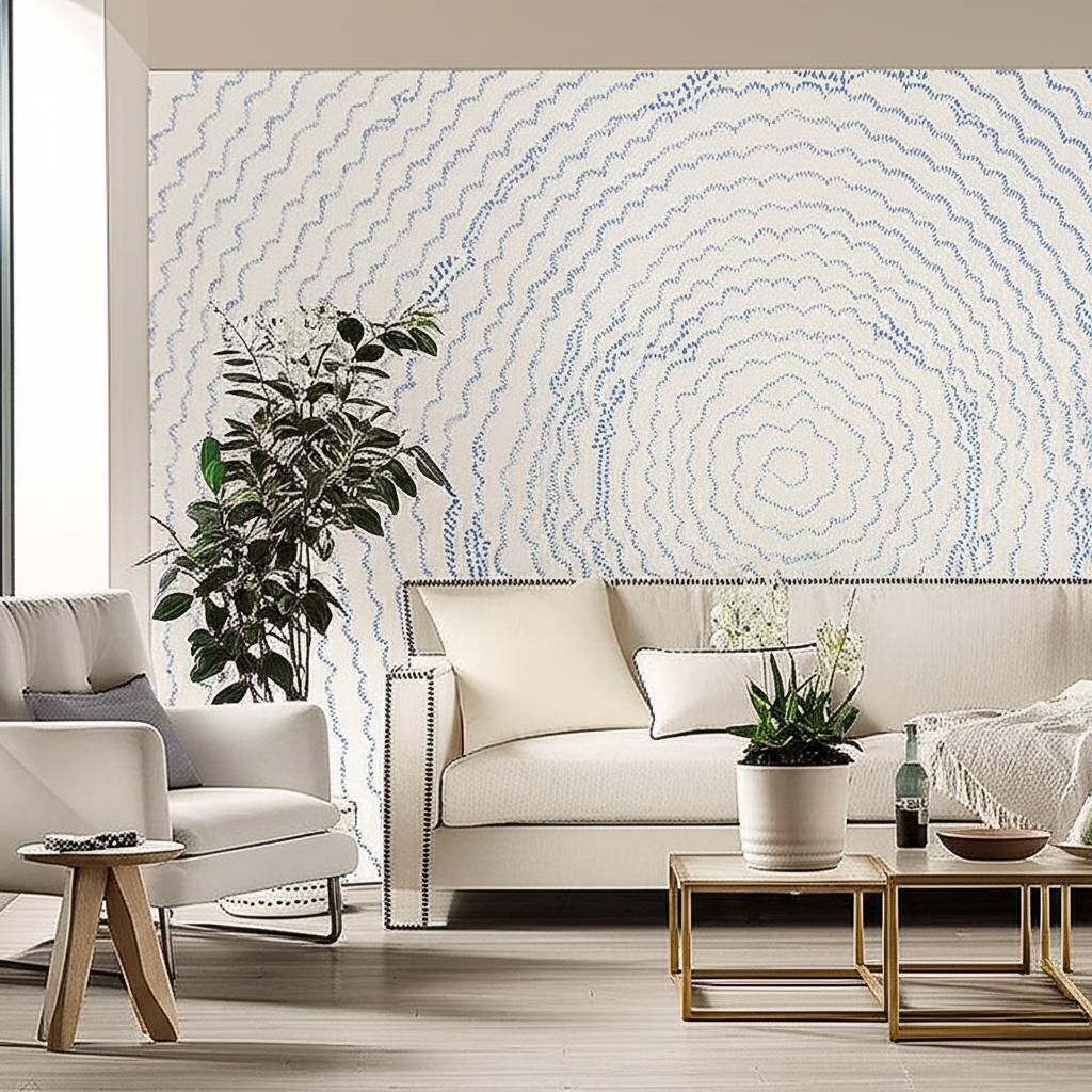 Feather Bloom Sisal Wisteria by Celerie Kemble Hand-Printed Wallpaper – Schumacher 5006078