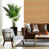 Flame Sisal Zippity Doo Dah by Celerie Kemble Multicolored Bargello Sisal Wallpaper – Schumacher 5006080