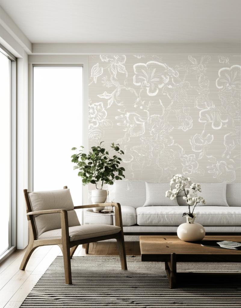 Hothouse Flowers Sisal Fog & Chalk by Celerie Kemble – Schumacher 5006090