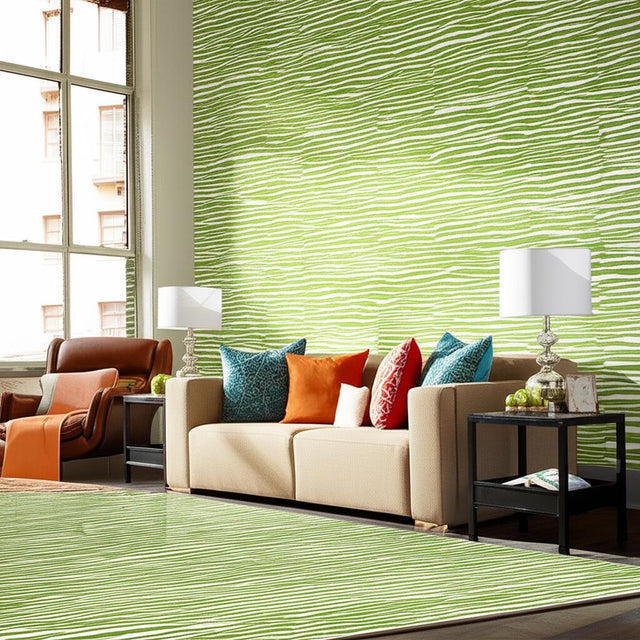 Ripple Sisal Grass by Celerie Kemble Hand-Printed Zebra Stripe Wallpaper – Schumacher 5006131