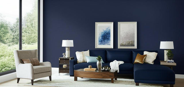 Canyon Leather Navy Embossed Vinyl Wallcovering – Schumacher Luxe Lodge 5006215