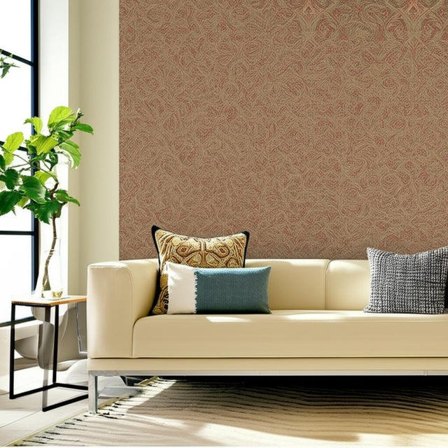 Sinclair Paisley Vicuna Luxe Lodge Wallpaper – Schumacher 5006251