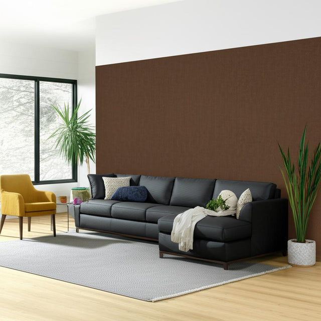 Amarillo Black Walnut Luxe Lodge Faux Leather Wallcovering – Schumacher 5006262