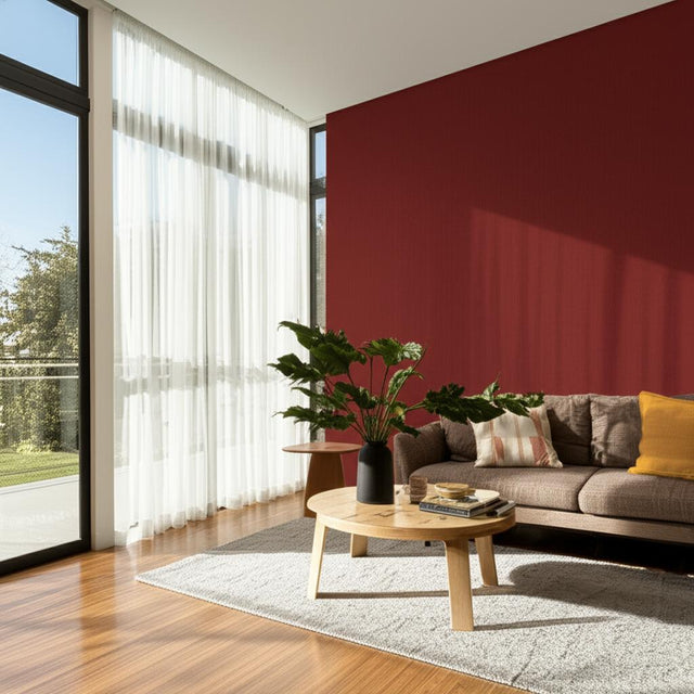 Chester Wool Sidewall Carmine by Schumacher Luxe Italian Wool Wallcovering – Schumacher 5006294
