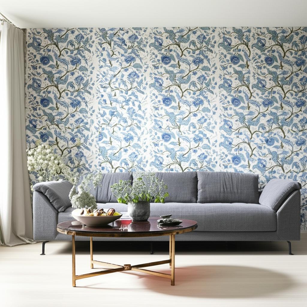 Sinhala Sidewall Sky by Schumacher – Botanical Floral Wallpaper 5006612 ...
