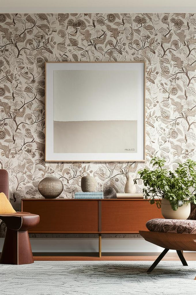 Sinhala Sidewall Stone by Schumacher Martyn Lawrence Bullard Botanical Wallpaper – Schumacher 5006613