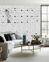 Taj Trellis Noir by Schumacher Martyn Lawrence Bullard Collection Wallpaper – Schumacher 5006623