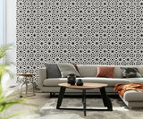 Agadir Screen Noir by Schumacher Geometric Floral Wallpaper – Martyn Lawrence Bullard 5006642