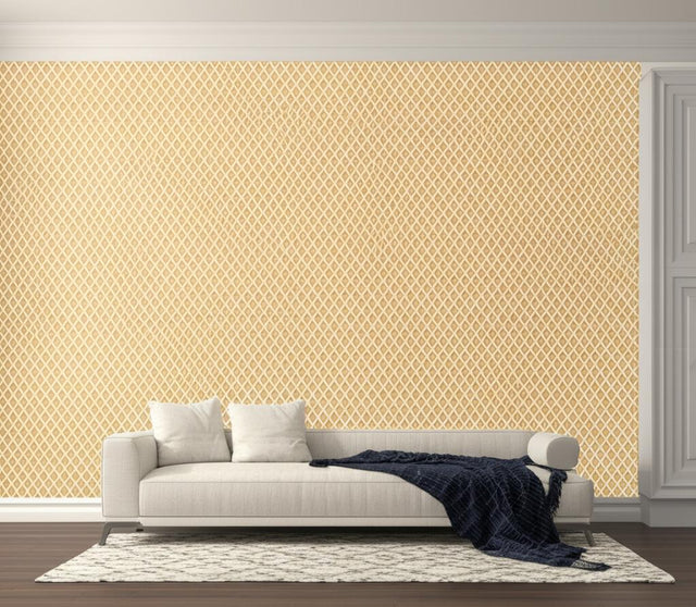 Mughal Leaf Burnished Gilt by Schumacher Ottoman Chic Hand-Screened Wallpaper – Martyn Lawrence Bullard 5006671