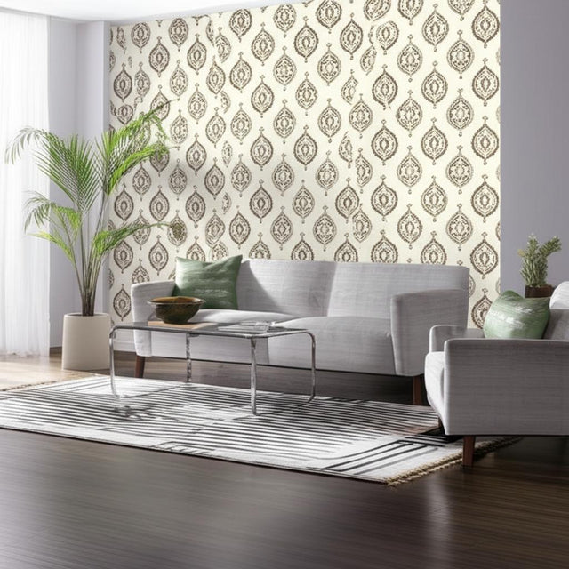 Samovar Sepia by Schumacher Martyn Lawrence Bullard Collection Wallpaper – Schumacher 5006681