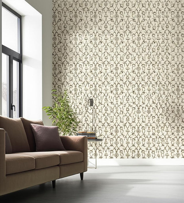 SULTAN'S TRELLIS Sepia by Schumacher Ottoman Chic Collection Wallpaper – Schumacher 5006701
