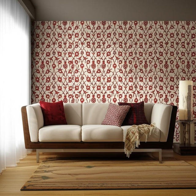 SULTAN'S TRELLIS POMEGRANATE by Schumacher Ottoman Chic Collection Wallpaper – Schumacher 5006702