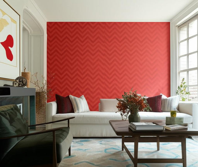 FEZ Pomegranate Chevron Stripe Wallpaper by Schumacher – Martyn Lawrence Bullard 5006732