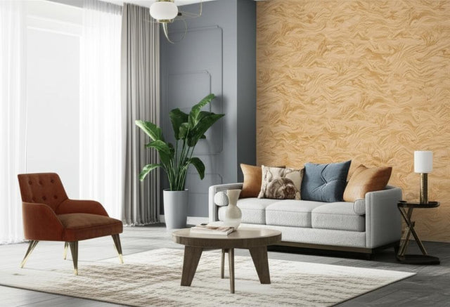 Romeo Topaz by Schumacher Faux Marble Wallpaper – Martyn Lawrence Bullard 5006892