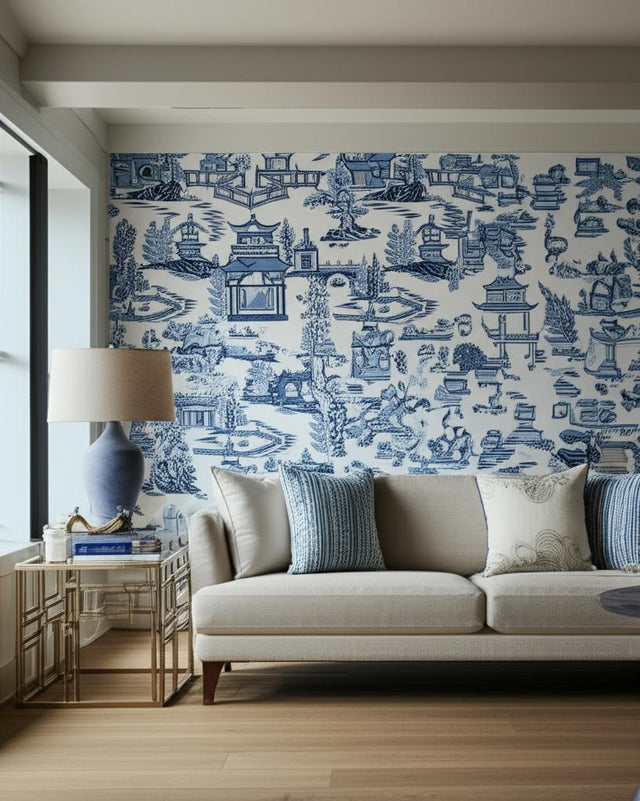 NANJING Porcelain Scenic Chinoiserie Wallpaper – Schumacher 5006911