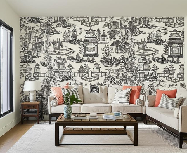 NANJING Smoke Scenic Chinoiserie Wallpaper – Schumacher 5006913