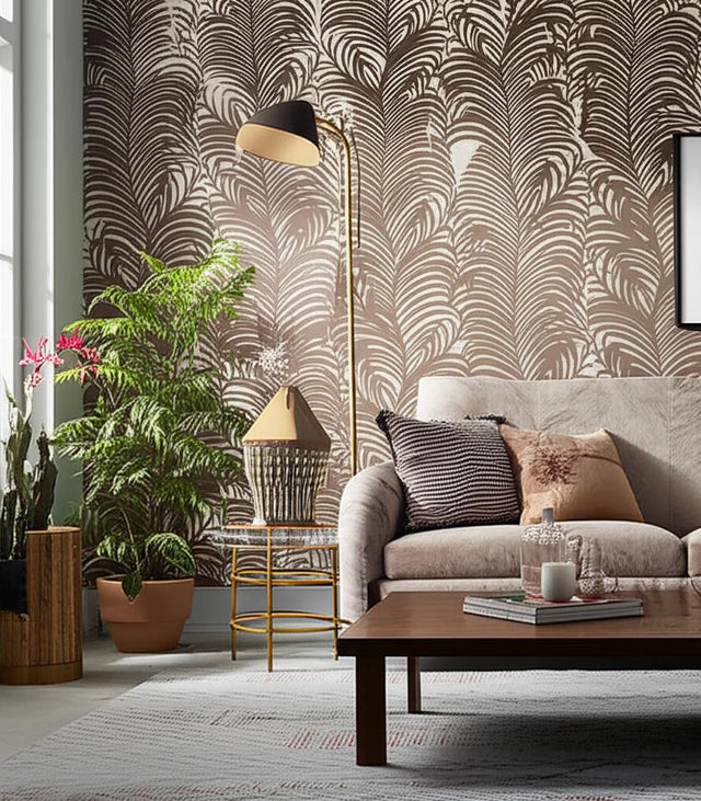 Zebra Palm Java by Schumacher Bold Modern Palm Leaf Wallpaper – Schumacher 5006933