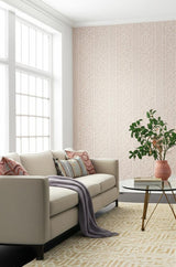 Zanzibar Trellis Blush by Schumacher Modern Geometric Trellis Wallpaper – Schumacher 5006944