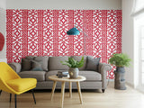 Zanzibar Trellis Lacquer Red by Schumacher Geometric Fretwork Wallpaper – Schumacher 5006948