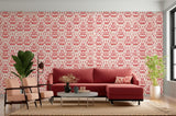 Vientiane Ikat Coral by Schumacher Bold Geometric Ikat Wallpaper – Schumacher 5006950