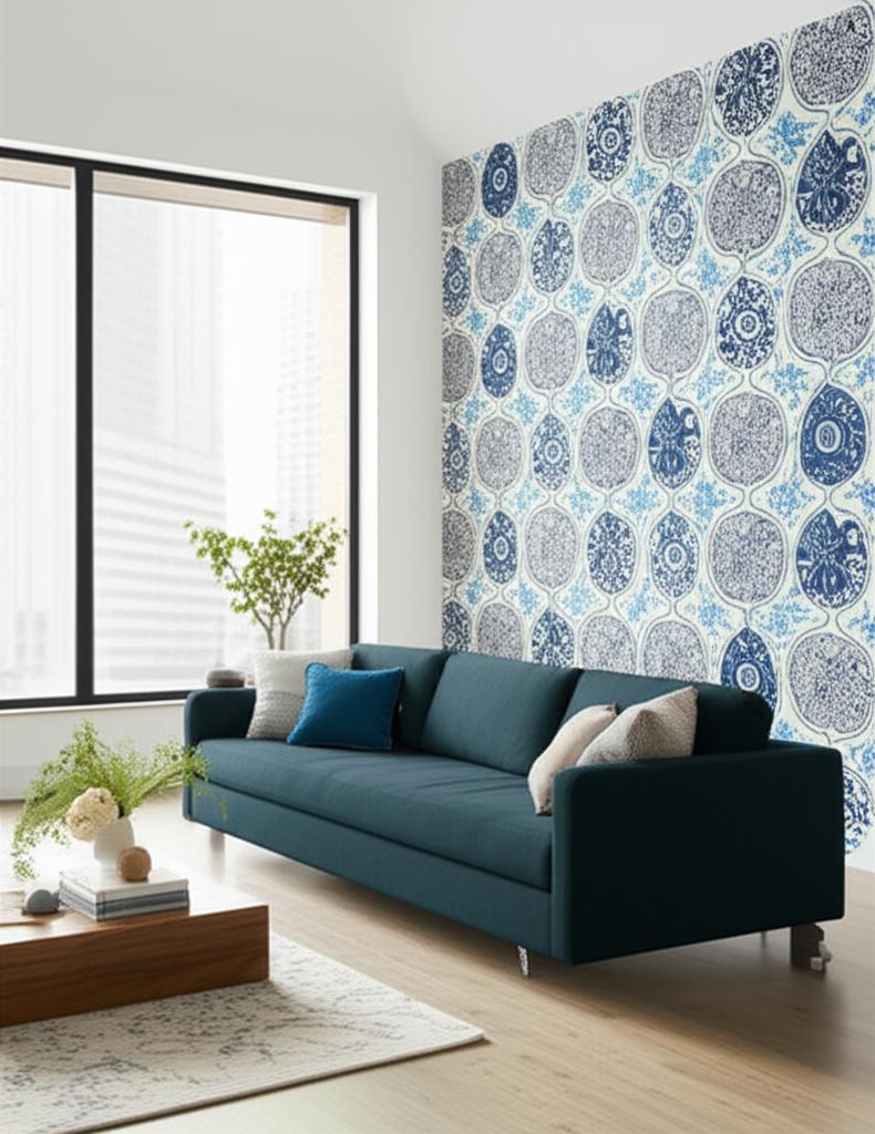 KATSUGI Cobalt & Turquoise by Schumacher Exuberant Prints Wallpaper – Schumacher 5006961